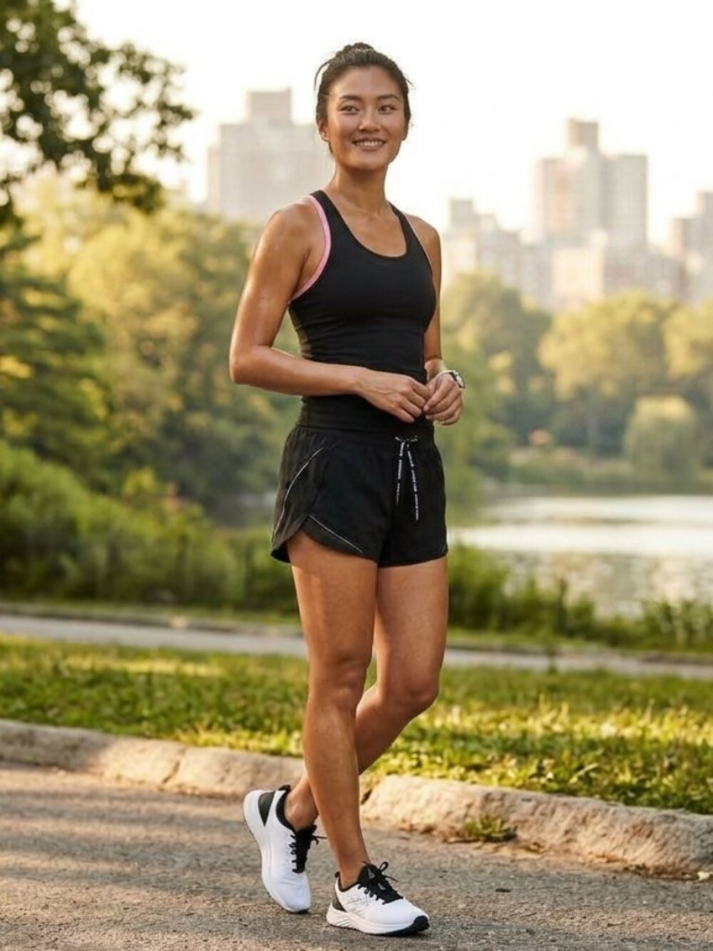 Victoria Sport Black 2-in-1 Lined Running Shorts - Size Medium (M)
